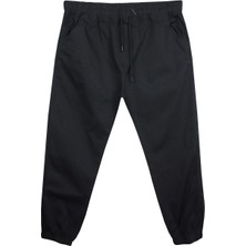 Maruf Shop Erkek Büyük Beden 118 KILO-180 Kilo Arası Için Uygun Bağcıklı Gabardin Jogger Pantolon Siyah