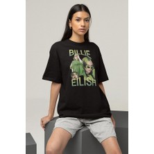Şarkıcı Billie Eilish Baskılı Unisex Oversize Tişört