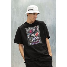 2023 Spider Man Baskılı Unisex Tişöret, Oversize Spider Punk Tişört