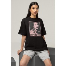 Oh Cause She Is Dead Reputation Baskılı Unisex Oversize Şarkıcı Taylor Swift Tişört