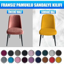 Kılıfsan 4 Adet  Pamuklu Fransız Kumaş Gül Model Sandalye Kılıfı & Sandalye Örtüsü Seti