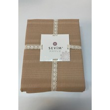 Sevim Tek Kişilik Waffle Pike 160x230 cm - %100 Pamuk - Petekli Tasarım - Gofre Pike - Kapuçino