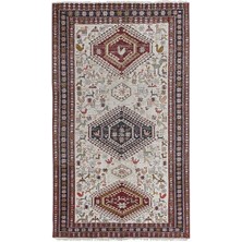 Etnik Bulvar El Dokuma Geomatrik Desenli Iran Sumak Kilimi 107 x 186 cm