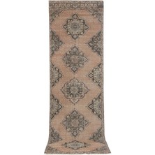 Etnik Bulvar El Dokuma Sille Yöresi Geometrik Desenli Uzun Yolluk Halı 118 x 388 cm