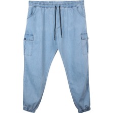 Maruf Shop Erkek  Büyük Beden 100-156 Kilo Arası Için Uygun Kargo Cepli Jogger Kot Pantolon