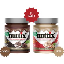 Nuttix Sütlü Fındık Ezmesi - Kakaolu Fındık Kreması 2 Adet