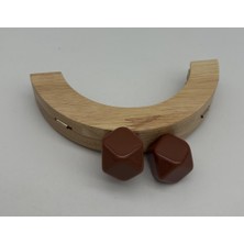 Angel Çanta Aksesuar 14 cm  Oval Ahşap Burs Sütlü Kahve Renk Toplu
