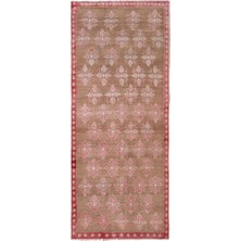 Etnik Bulvar El Dokuma Geometrik Desenli Uzun Yolluk Halı 130 x 316 cm