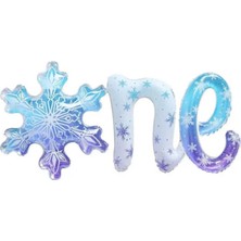 Parti Aşkı 1 Yaş Doğum Günü Partisi Kar Tanesi One Folyo Balon & 117*53 cm & Elsa Frozen Konsept