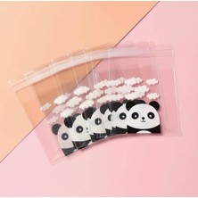 Çet Pack 50 Adet Panda Desenli Şeker Kurabiye Poşeti Baby Shower Doğum Günü Hediye Paketi Jelatini Bijuteri 10X7