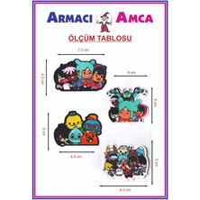 Armacı Amca Ütü Ile Yapışan 4 Adet Örme Kumaş Arma Yırtık Kapatıcı Pratik Yama Tekstil Patch Renkli Çizgi Karakter