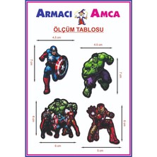 Armacı Amca Ütü Ile Yapışan 4 Adet Örme Kumaş Arma Yırtık Kapatıcı Pratik Yama Tekstil Patch Güç Süper Kahraman Lar