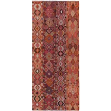 Etnik Bulvar El Dokuma Kilim Sivas Yöresi Geometrik Desenli Halı 137 x 316 cm
