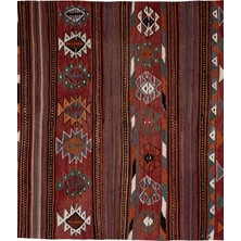 Etnik Bulvar El Dokuma Çizgi Desenli kilim 140 x 300 cm