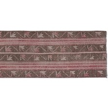 Etnik Bulvar El Dokuma Geometrik Desenli Uzun Yolluk Halı 67 x 470 cm
