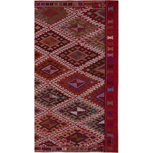 Etnik Bulvar El Dokuma Kilim Karapınar Yöresi Geometrik Desenli Halı 160 x 247 cm