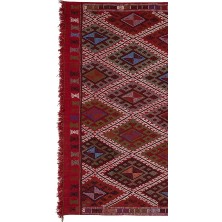 Etnik Bulvar El Dokuma Kilim Karapınar Yöresi Geometrik Desenli Halı 160 x 247 cm