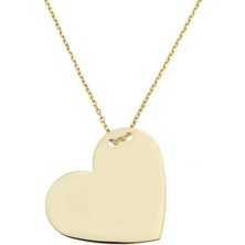 Çelikoğlu Kuyumculuk 8 Ayar Altın Kalpli Plakalı Kolye 1,92