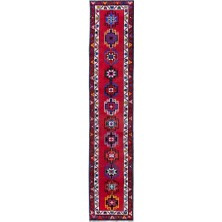 Etnik Bulvar El Dokuma Geometrik Desenli Uzun Yolluk Halı 77 x 375 cm