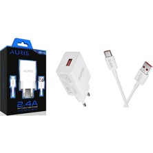 Ev Tipi 2.4A USB / Type-C Beyaz Hızlı Şarj Cihazı Takımı