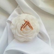 Kilig Jewelry Kadın Vip Çelik Gold Kelebek Taş Detay Küpe 25MM