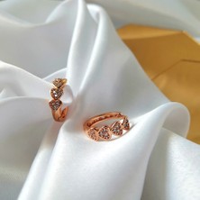 Kilig Jewelry Kadın Vip Çelik Gold Kalp Taş Detay Halka Küpe 18MM