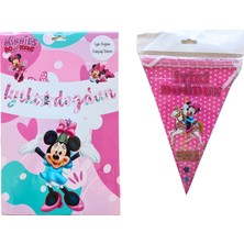 Ngüzel Party Minnie Mouse Iyi Ki Doğdun Kaligrafi Banner ve Iyi Ki Doğdun Üçgen Flama Seti
