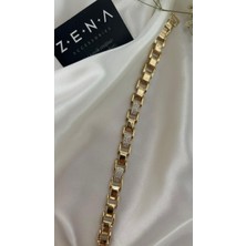 Zena Accessories Zirkon Taş Detaylı Çelik Altın Bileklik