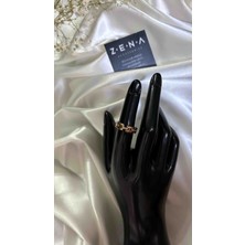 Zena Accessories Zincir Model Zirkon Detaylı Çelik Yüzük