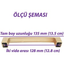 Glaswen 8 Adet Bihter Düz Kulp 128 mm Altın Mutfak Kulpu Çekmece Dolap Kapak Kulbu Metal  Mobilya Dolabı Kulpları