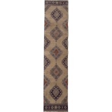 Etnik Bulvar El Dokuma Geometrik Desenli Uzun Yolluk Halı 75 x 348 cm