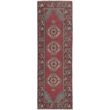 Etnik Bulvar El Dokuma Geometrik Desenli Uzun Yolluk Halı 91 x 285 cm