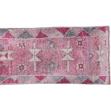 Etnik Bulvar El Dokuma Geometrik Desenli Uzun Yolluk Halı 82 x 311 cm
