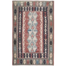 Etnik Bulvar El Dokuma Kayseri Yöresi Geometrik Desenli Uzun Yolluk Kilim 142 x 220 cm