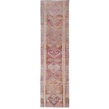 Etnik Bulvar El Dokuma Geometrik Desenli Uzun Yolluk Halı 82 x 296 cm