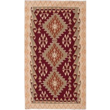 Etnik Bulvar El Dokuma Geometrik Desenli Uzun Yolluk Kilim 122 x 225 cm