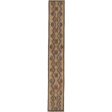 Etnik Bulvar El Dokuma Geometrik Desenli Uzun Yolluk Kilim 58 x 404 cm