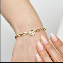 By Milo Jewellery 14 Ayar Altın Yonca Bileklik