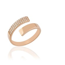 By Milo Jewellery 14 Ayar Altın Yarı Taşlı Fork Yüzük