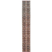 Etnik Bulvar El Dokuma Geometrik Desenli Uzun Yolluk Halı 49 x 291 cm