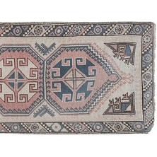 Etnik Bulvar El Dokuma Geometrik Desenli Uzun Yolluk Halı 67 x 317 cm