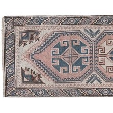 Etnik Bulvar El Dokuma Geometrik Desenli Uzun Yolluk Halı 67 x 317 cm