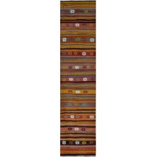 Etnik Bulvar Çizgili El Dokuma Kilim Yolluk 70 x 275 cm