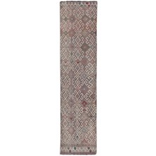 Etnik Bulvar El Dokuma Geometrik Desenli Uzun Yolluk Kilim 72 x 270 cm