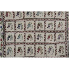 Etnik Bulvar El Dokuma Kilim Karapınar Yöresi Çiçek Desenli Halı 116 x 124 cm