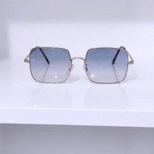 Ayel Glasses Kare  Unisex Güneş Gözlüğü Metal Çerçeve Mavi  Degrade  Cam