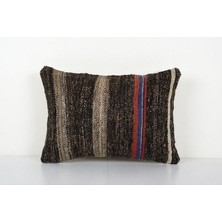 Etnik Bulvar Çizgili Desenli El Dokuma Kilim Kırlent Kılıf (Içliksizdir)