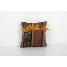 Etnik Bulvar Çizgili El Dokuma Kilim Kırlent Kılıf (Içliksizdir)