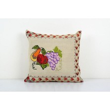 Etnik Bulvar Çizgili El Dokuma Kilim Kırlent Kılıf (Içliksizdir)