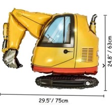 Parti Aşkı Kepçe Folyo Balon 75*63 cm Büyük Boy & Iş Makineleri Inşaat Temalı Erkek Çocuk Doğum Günü Balonu